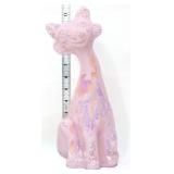 Fenton 11in pink iridescent happy cat figure