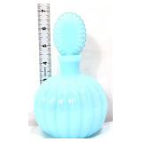 Vntg blue opal glass perfume bottle