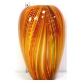 MCM 10.5in rainbow vertical glass vase