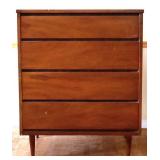 MCM Bassett 4 drawer flat front tall chest