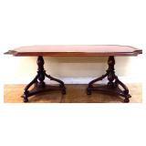 Vintage mahogany leather top coffee table
