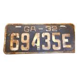 1932 Georgia license plate