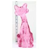 Fenton 11in pink  happy cat figure