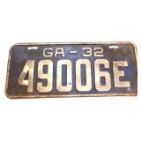 1932 Georgia license plate
