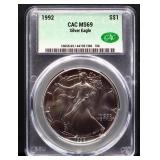 Graded MS69 1992 silver eagle coin