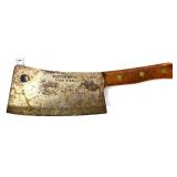 Vntg Foster Bros steel butcher cleaver