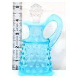 Fenton blue opalescent hobnail cruet