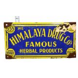 Vntg porcelain 12x6 Himalaya Drug Co sign