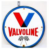 Round metal 11.5in Valvoline sign