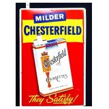 Vntg metal 12x18 Milder Chesterfield adv sign