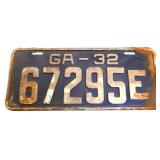 1932 Georgia license plate