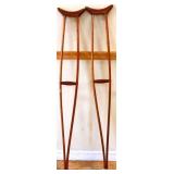 Pair vintage wood crutches