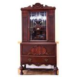 1920s 3 door 1 drawer china cabinet