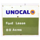 Vntg porcelain 24x20 Unocal Ford Lease sign