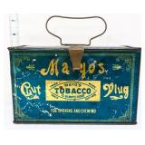 Vntg metal Mayo's Cut Plug Tobacco tin lunch pail