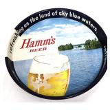 Vintage round metal Hamm's beer tray