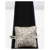 Sterling white sapphire pave style ring, lab made