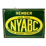 Vtg metal 13.5x9.5 New York Breeder's Coop sign
