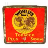 Vntg metal World's Navy Plug Smoke Tobacco tin