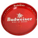 Vintage round metal Budweiser beer tray
