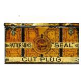 Vntg metal Patterson's Cut Plug Tobacco tin