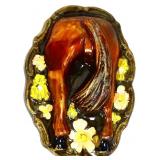 Metal horse butt belt buckle