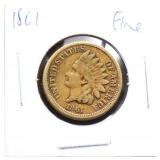 1861 indian head penny