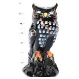 Fenton 6in black Medallion Collection owl figure