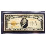 1928 $10 gold certificate note
