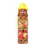 Carved wood 19in man figure