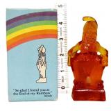 Mosser amber glass Mindy clown figure w box