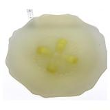 Yellow satin 10.5in footed bowl