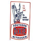 Metal embossed 11.75x23.5 Dixie Nitrogen sign