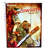 Metal 12.5x16 Remington Cowboys Face Off sign