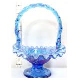 Fenton blue carnival strawberry basket