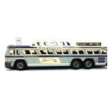 1950s tin litho Greyhound 11in long bus, works
