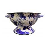 Blue swirl colander