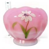 Fenton rosalene white daisy 3.5in rose bowl
