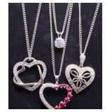 Lot of 4 gemstone necklaces, lab created