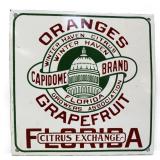 Porcelain 10x10 Florida Citrus Exchange sign