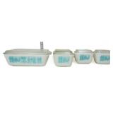 4 piece vntg Pyrex butterprint fridge dish set