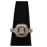 Sterling white sapphire pave style ring lab grown
