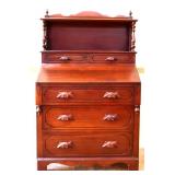 Vntg mahogany drop front secretary