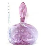 Blenko Madonna & Child rose flame decanter