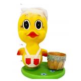 Vntg Easter chick with basket, made in Hong Kong