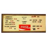 Vntg 49.75x20.5 Coca Cola menu board