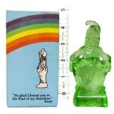 Mosser green glass Mindy clown figure w box