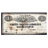 1863 CSA State Of North Carolina $1 note