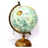 14in tall globe with wood base