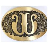 Metal W belt buckle